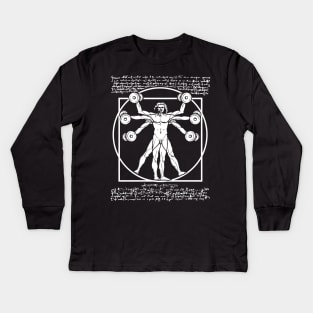 VITRUVIAN MAN BODYBUILDER, LEONARDO DA VINCI PARODY, Kids Long Sleeve T-Shirt